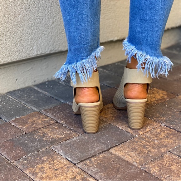 Chic Perforated Peep Toe Velcro Ankle Strap Bootie - Picture 12 of 12